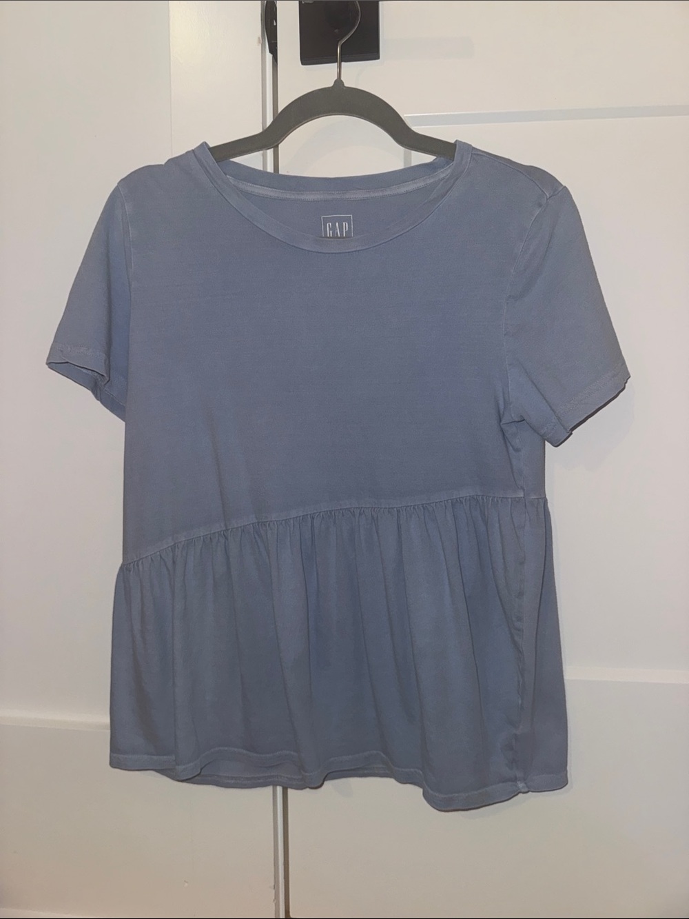 GAP Light Blue Short Sleeve Peplum Tee